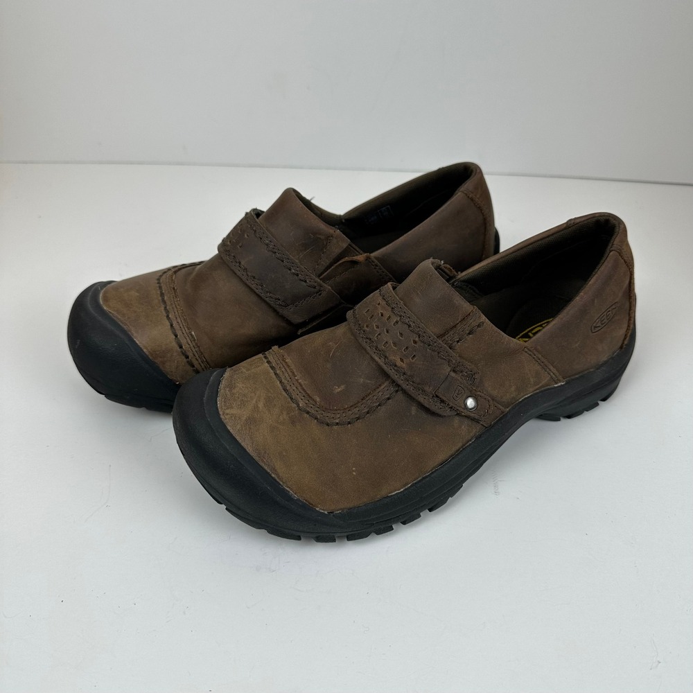 KEEN Presidio II Leather Mary Jane Shoes Brown Womens 7 Hiking Gorpcore Comfort
